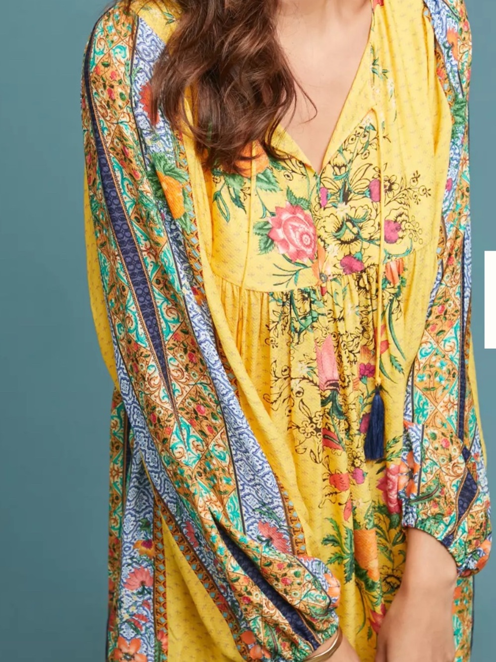FARM RIO Lorena Patchwork Tunic Dress in yellow size XL Lagenlook
Whimsical